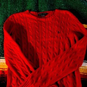 Red polo sweater